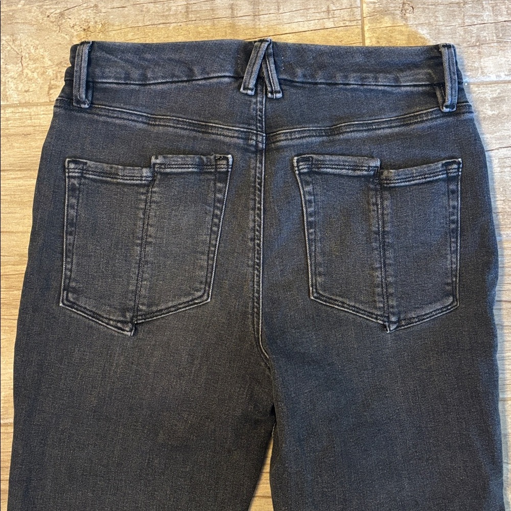 Good American Good Legs Straight Mid Rise Black Denim Jeans - Picture 4 of 4